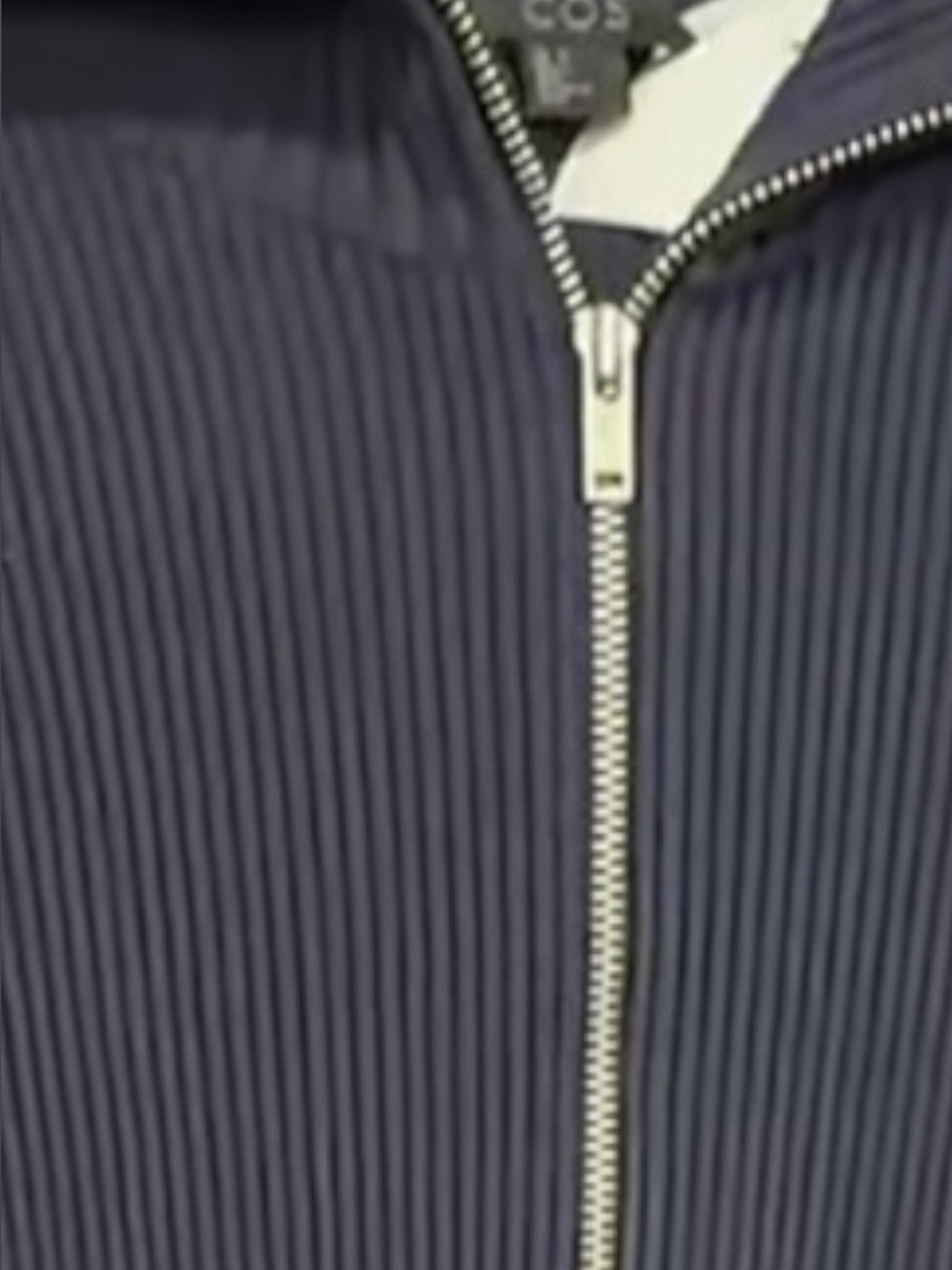 COS Navy Ribbed Dress - Lightweight Zip Front - Casual Chic - Size Small - Picture 4 of 4